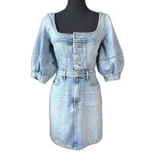 Size 4 Jonathan Simkhai Standard Poppy dress lightwash denim Americana Y2K 10705